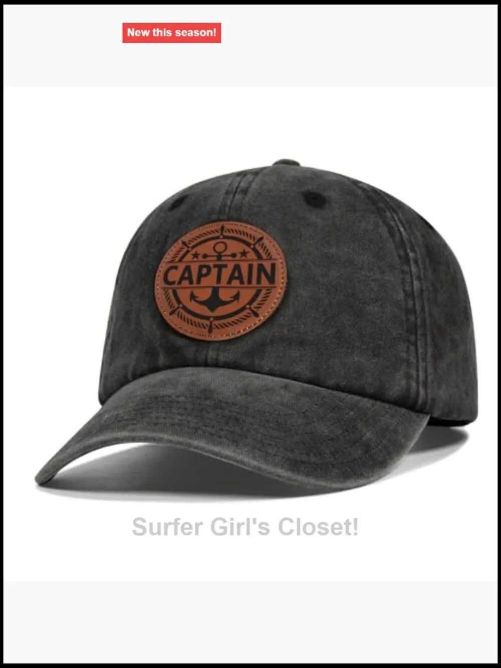 Captain Hat with Anchor Logo, Adjustable Baseball Cap for Boating Gifts